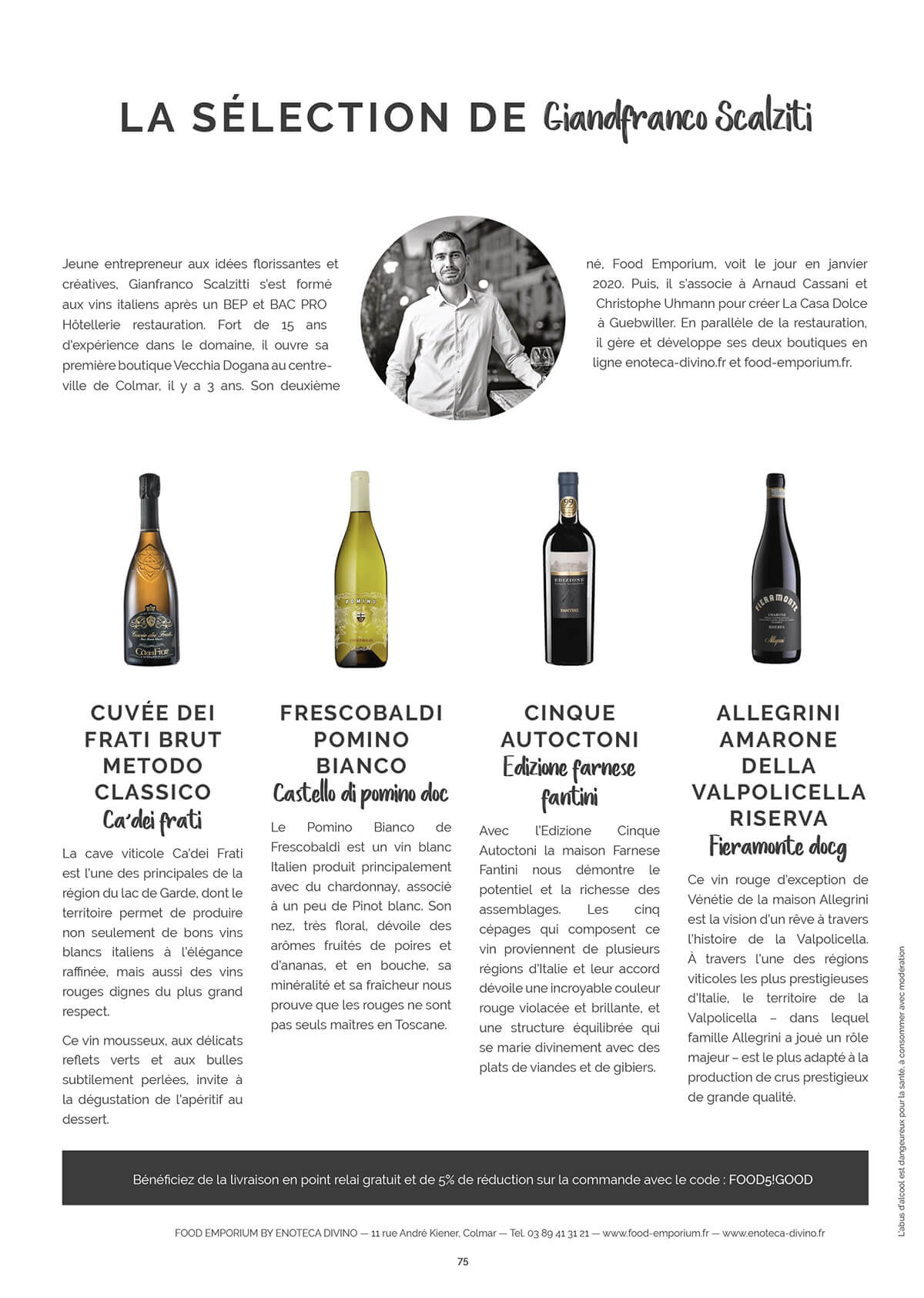 Sélection de vins par Giandfranco Scalziti, Tendance Food&Good Alsace